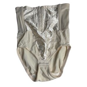 Vintage Cupid Beige‎ Satin Girdle Womens Shapewear Briefs Size Medium